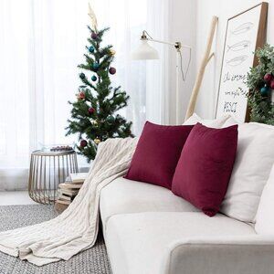 Rythome Set of 2 Comfortable Velvet Throw Pillow Cases NWOT